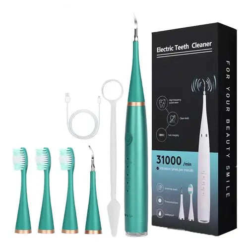 Electric Toothbrush Teeth Whiten Cleaning Tool Kit With 3 Brush Heads Maroon Asteria