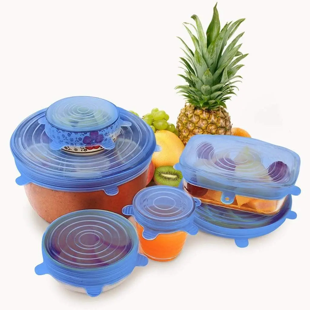 Silicone Food Lids (6 Piece Set) Yellow Lavender