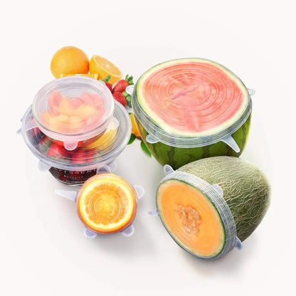 Silicone Food Lids (6 Piece Set) Yellow Lavender