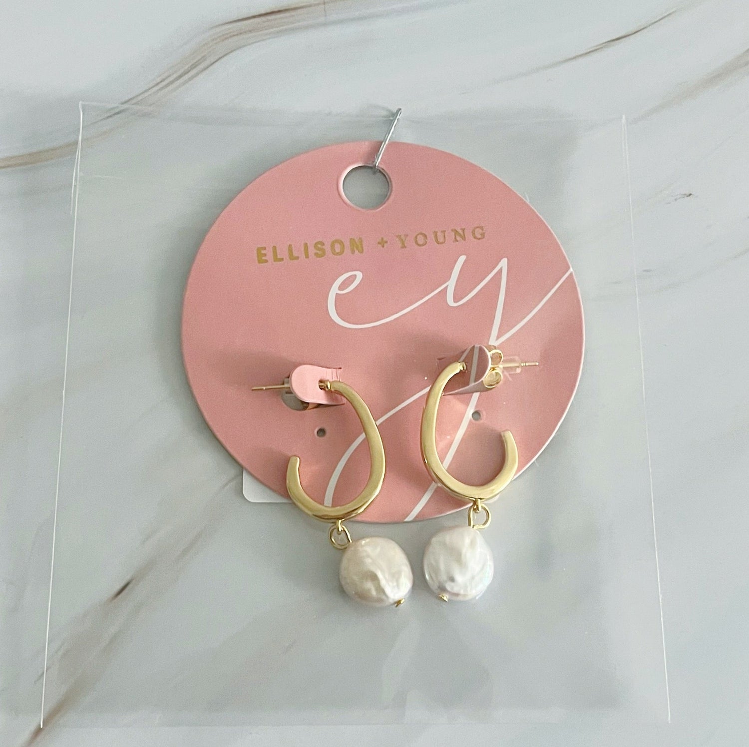 Dangle Pearl Gold Hoop Earrings Fuchsia Hercules