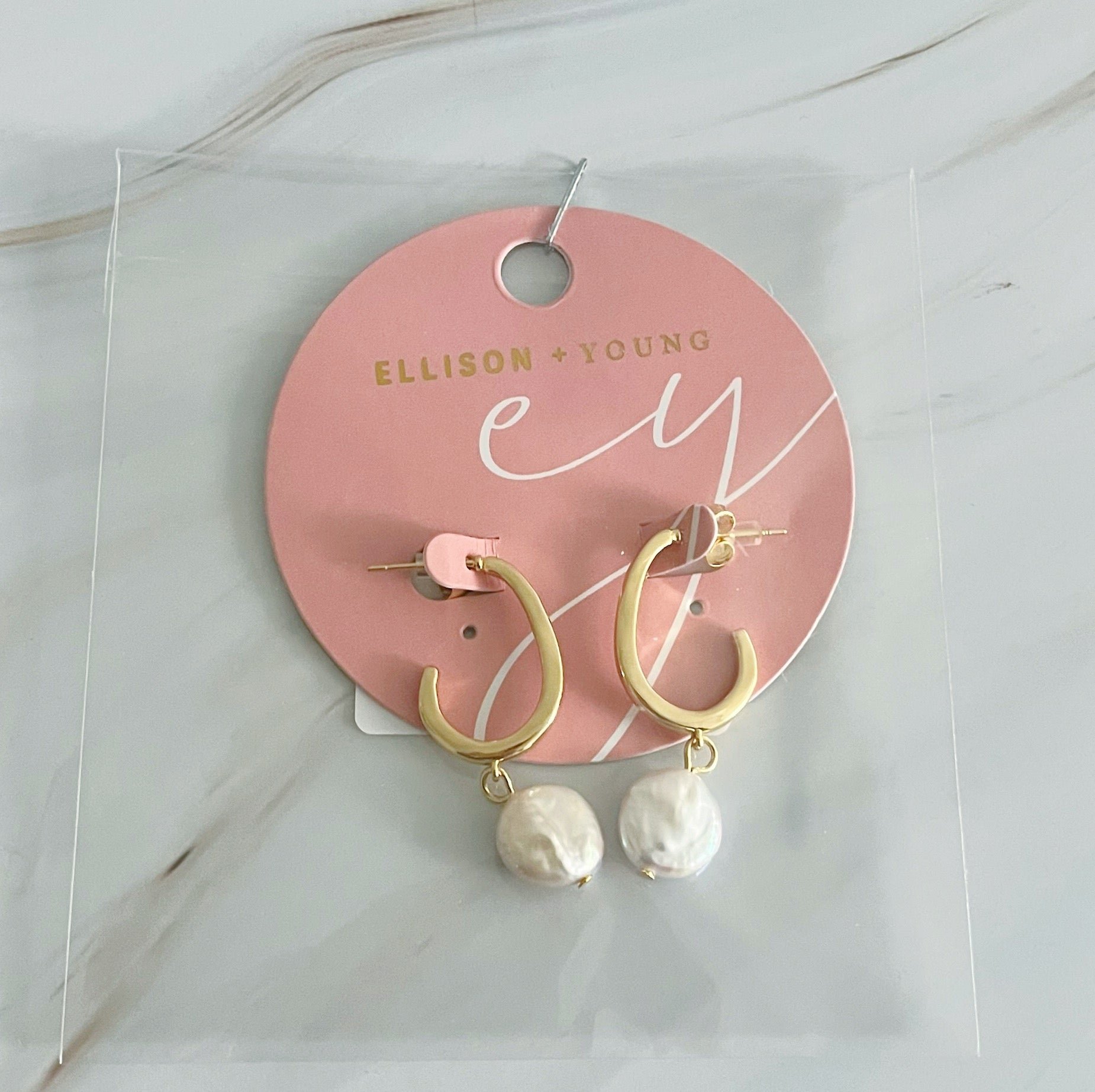 Dangle Pearl Gold Hoop Earrings Fuchsia Hercules