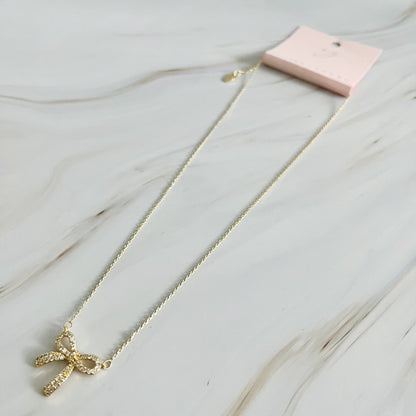 Simply Shine Bow Necklace Fuchsia Hercules