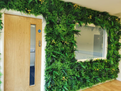 Flame Resistant Artificial Green Wall Hedge Panel 100 x 100cm Ruby Rhea