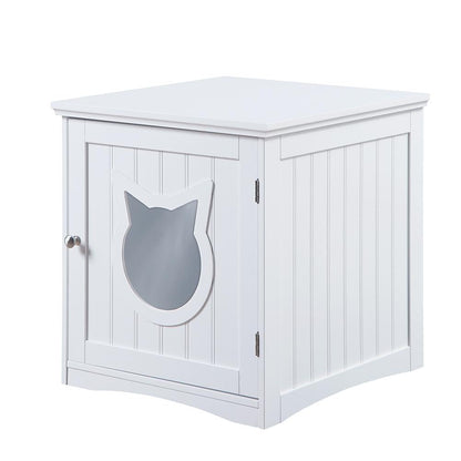 Cat House Side Table, Nightstand Pet House, Litter Box Enclosure Turquoise Cronus