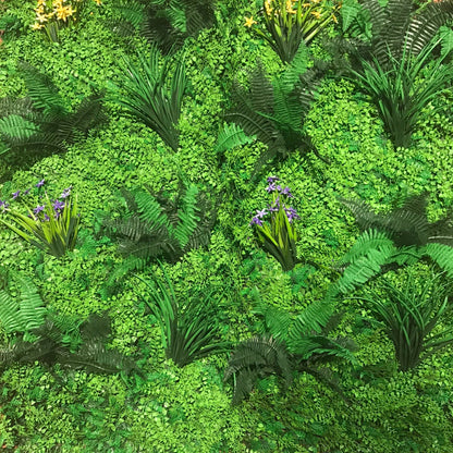 Flame Resistant Artificial Green Wall Hedge Panel 100 x 100cm Ruby Rhea