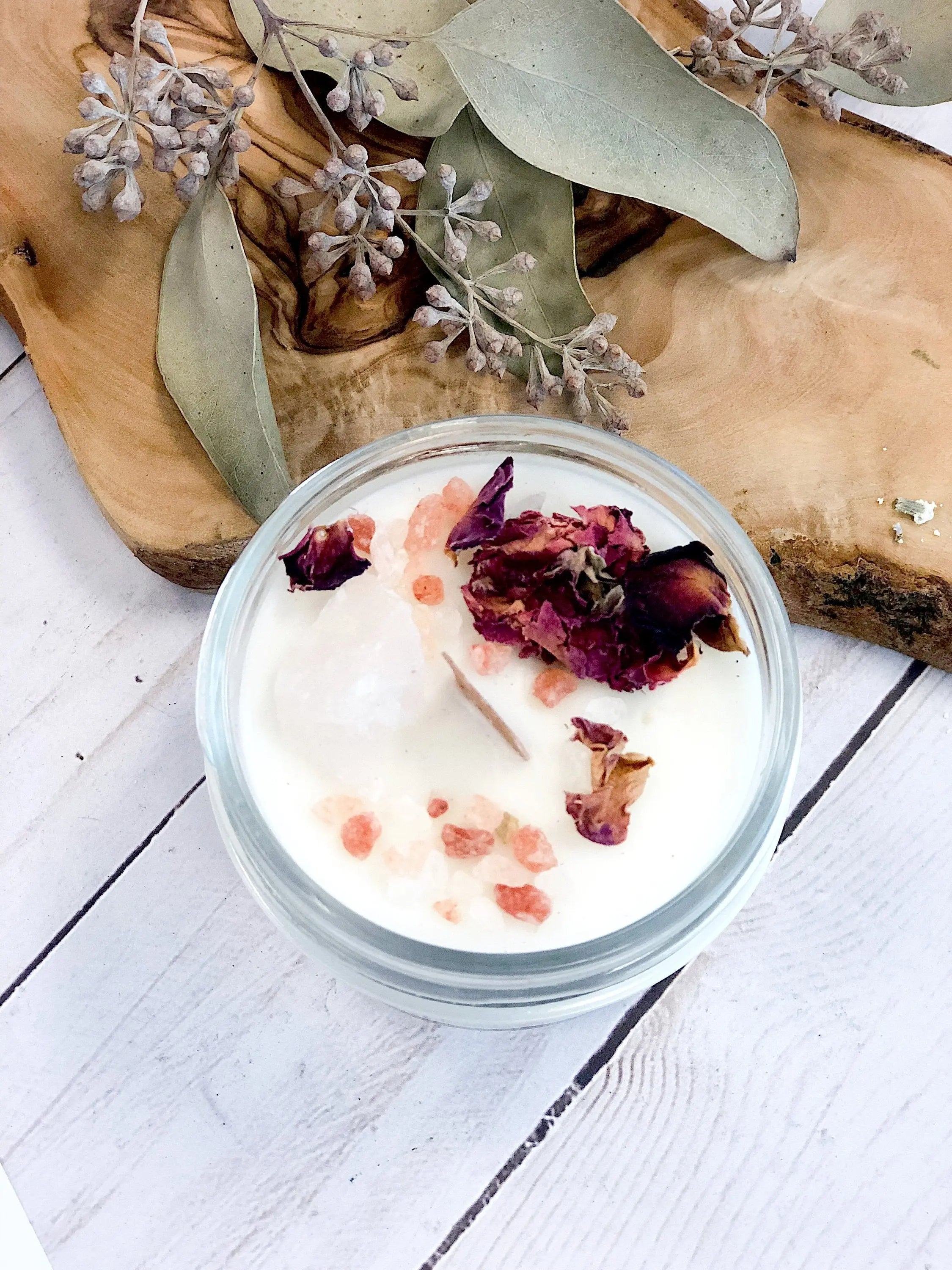 Love Spell / Intention Candle/ Ritual Candle / Love and Light / Rose White Smokey