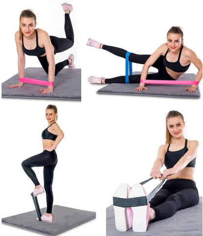 5 Piece Set of Resistance Body Bands with Carry Bag Black Lavender