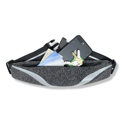 Water-Resistant Sport Waist Pack Running Belt with Reflective Strip Black Lavender