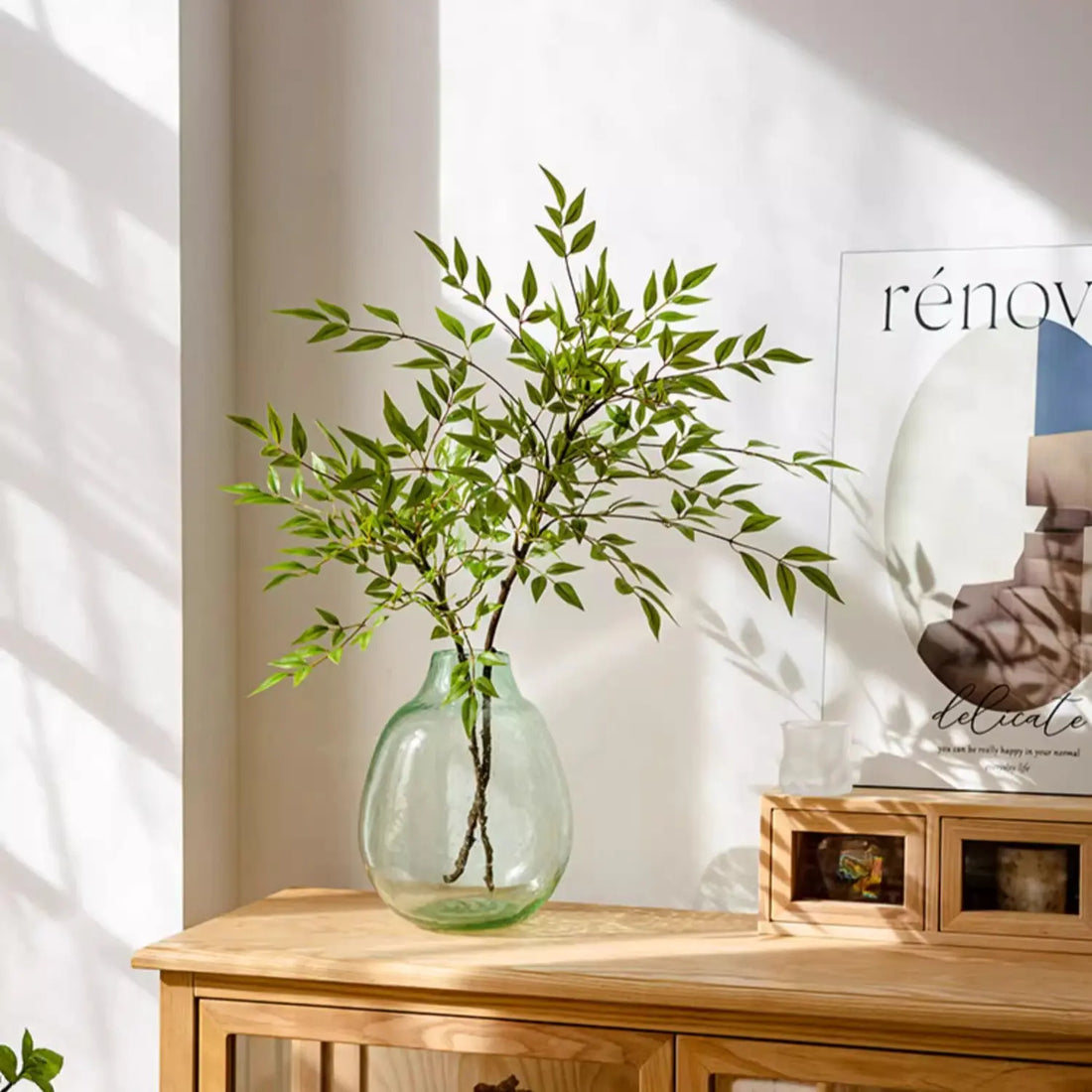 Green Nandina Leaf Stem Sangria Uranus