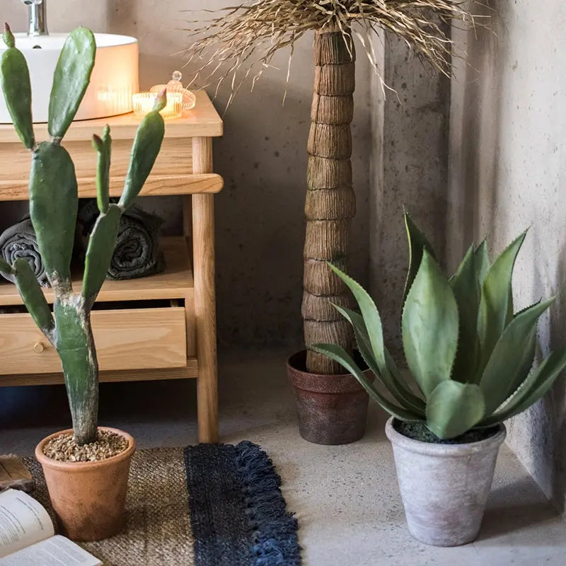 Artificial Faux Large Potted Agave Plant 22.8&quot; Sangria Uranus