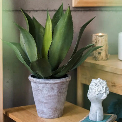 Artificial Faux Large Potted Agave Plant 22.8&quot; Sangria Uranus