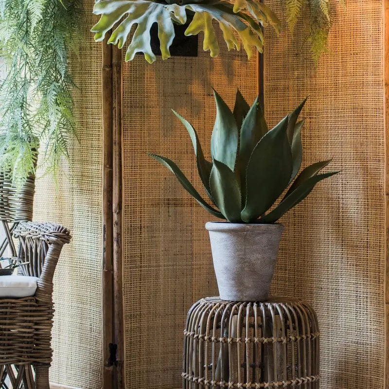 Artificial Faux Large Potted Agave Plant 22.8&quot; Sangria Uranus