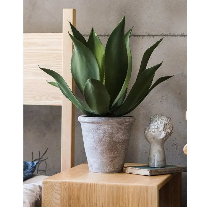 Artificial Faux Large Potted Agave Plant 22.8&quot; Sangria Uranus