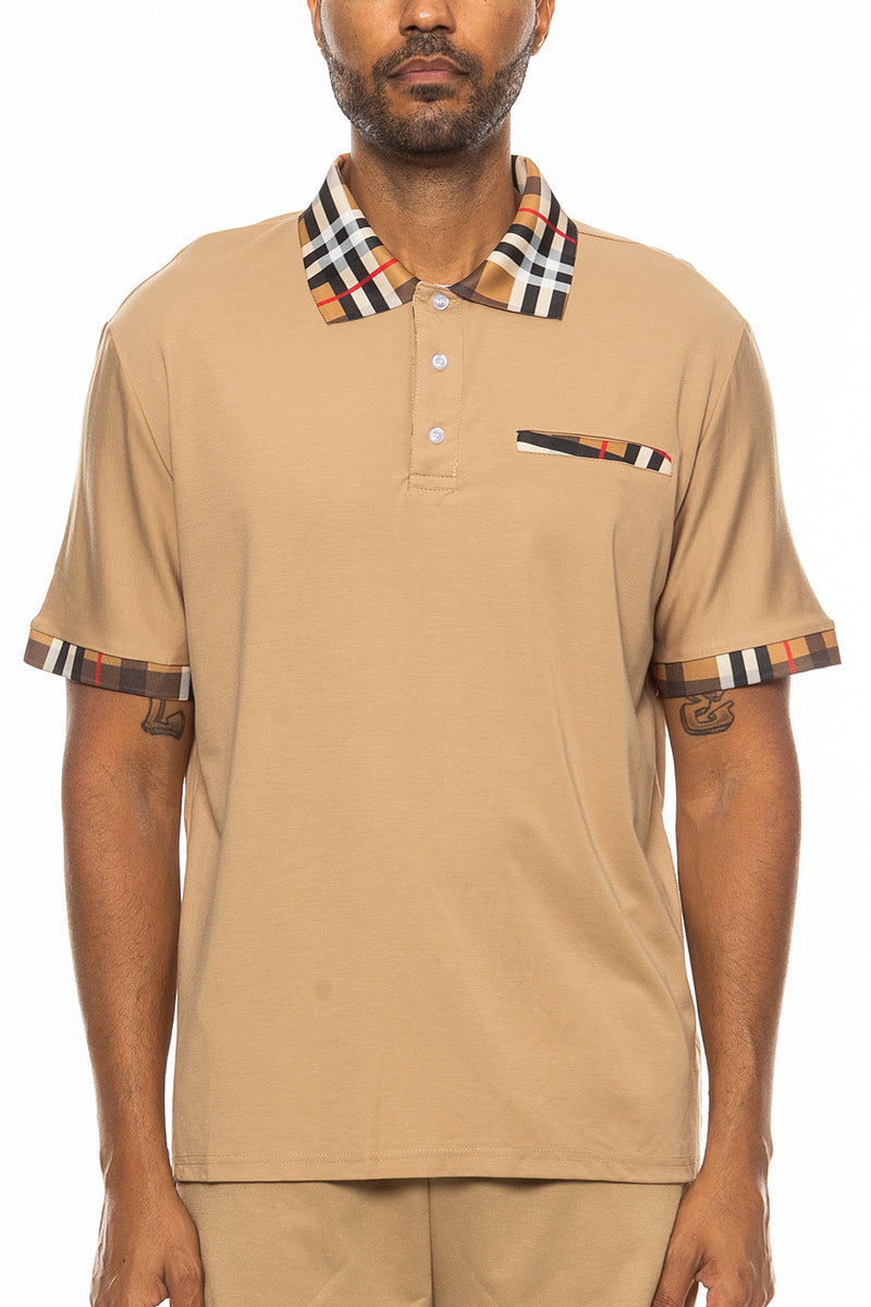 Checkered Detail Polo Lime Milo
