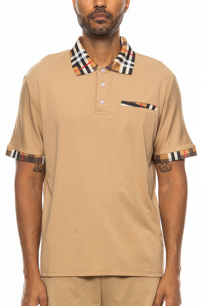 Checkered Detail Polo Lime Milo