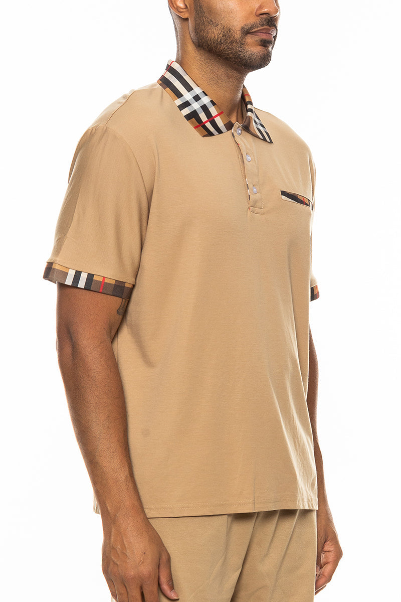 Checkered Detail Polo Lime Milo