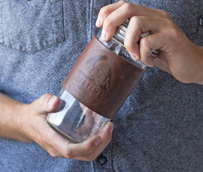 Leather Mason Jar Coozie Olive Iolaus