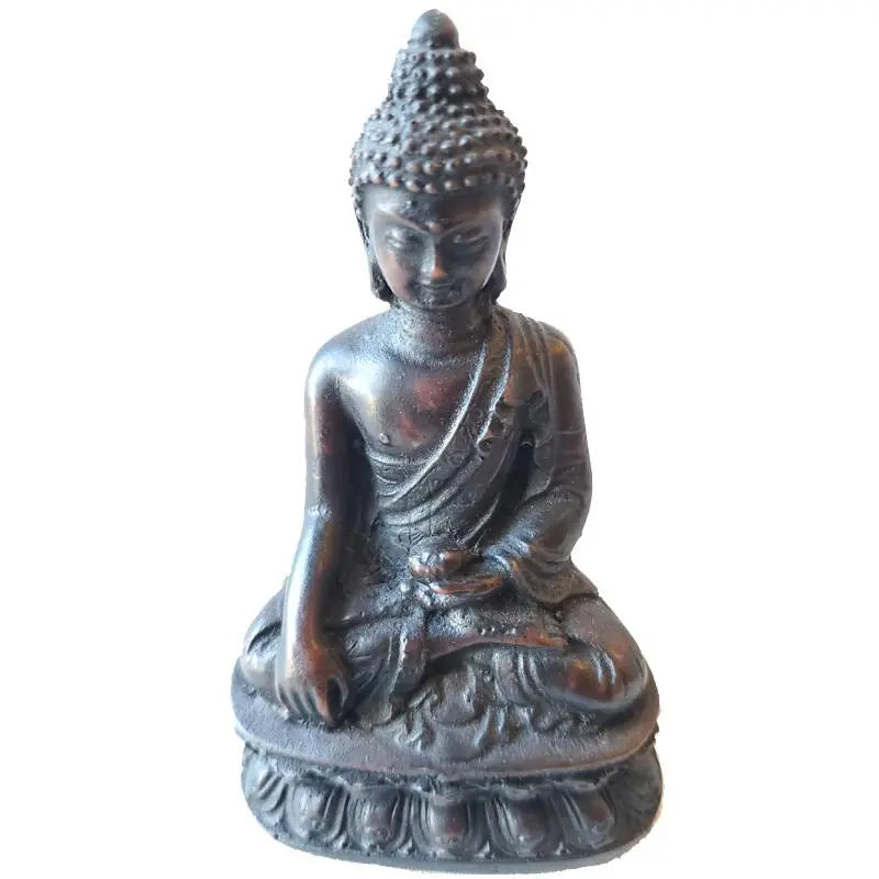 Little Buddha Resin Statue Silver Hestia