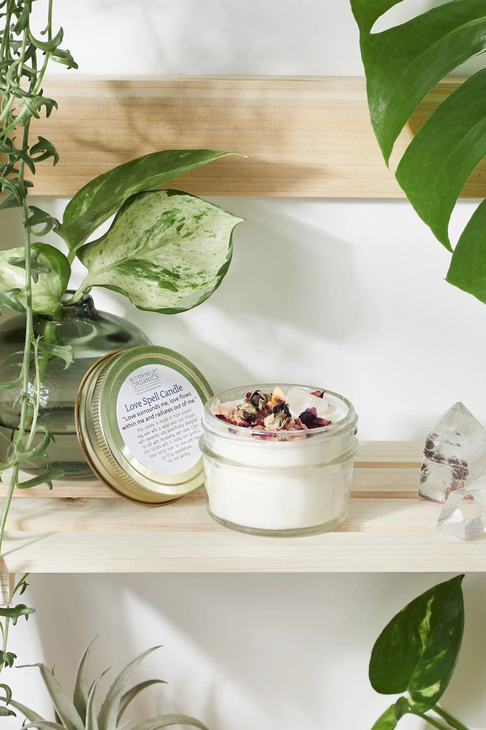 Love Spell / Intention Candle/ Ritual Candle / Love and Light / Rose White Smokey