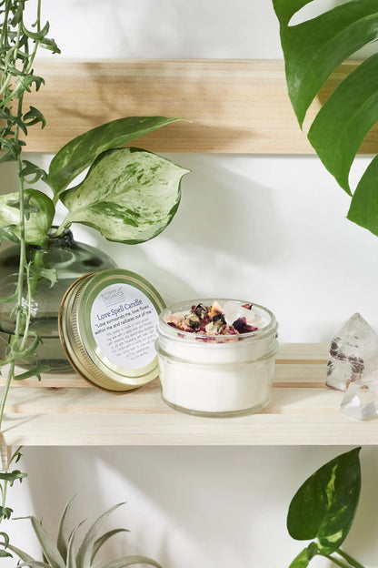 Love Spell / Intention Candle/ Ritual Candle / Love and Light / Rose White Smokey