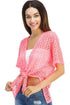 Crochet Tie-Front Cover-Up Top Indigo Arrowwood