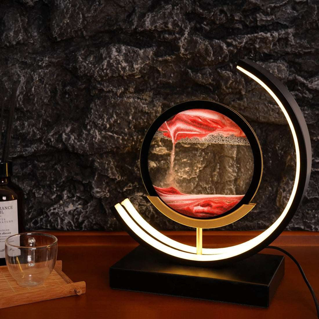 Moving Sand Sandscapes LED Table Lamp Sangria Apricot
