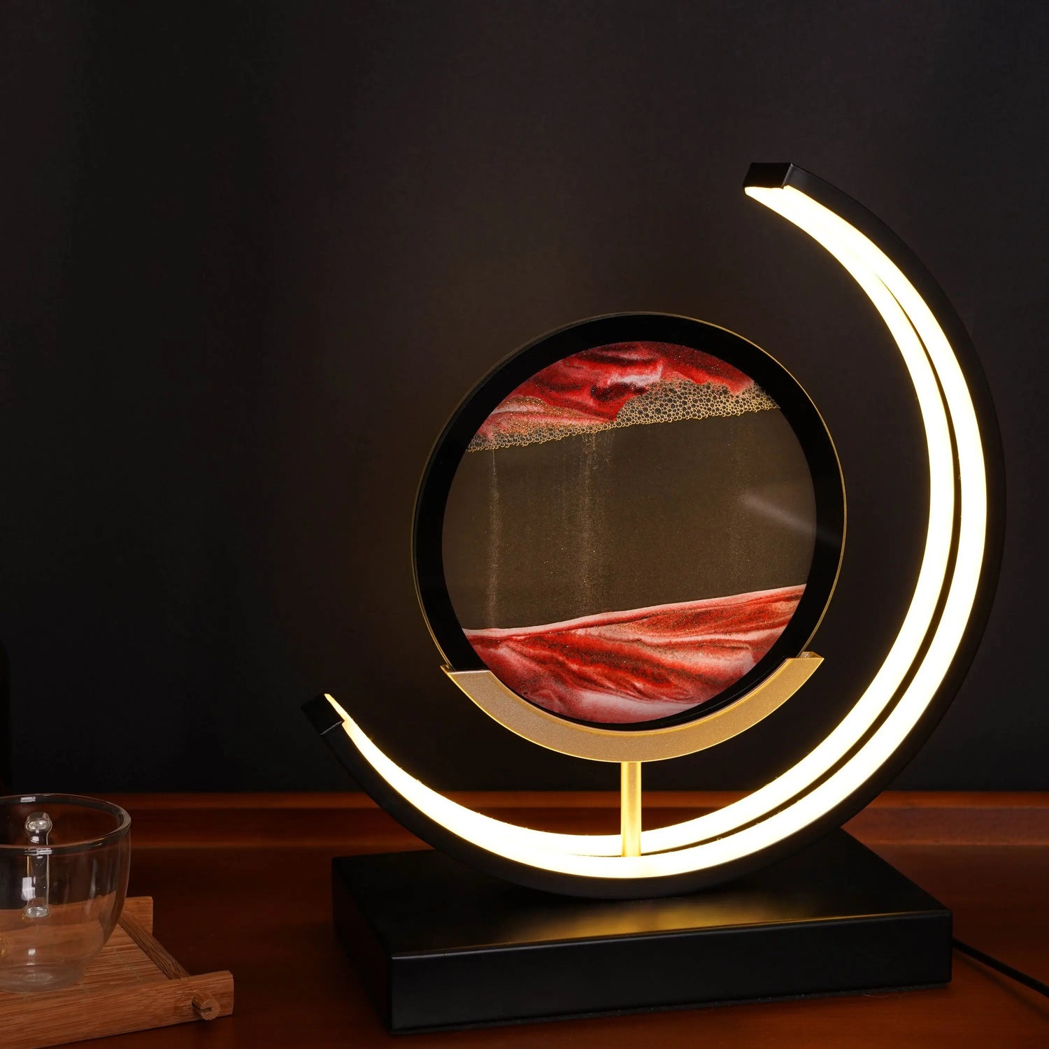 Moving Sand Sandscapes LED Table Lamp Sangria Apricot