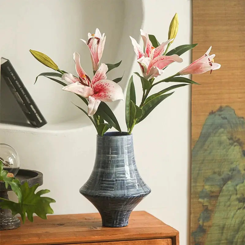 Artificial Real Touch Lily Stem 30&quot; Tall Sangria Uranus