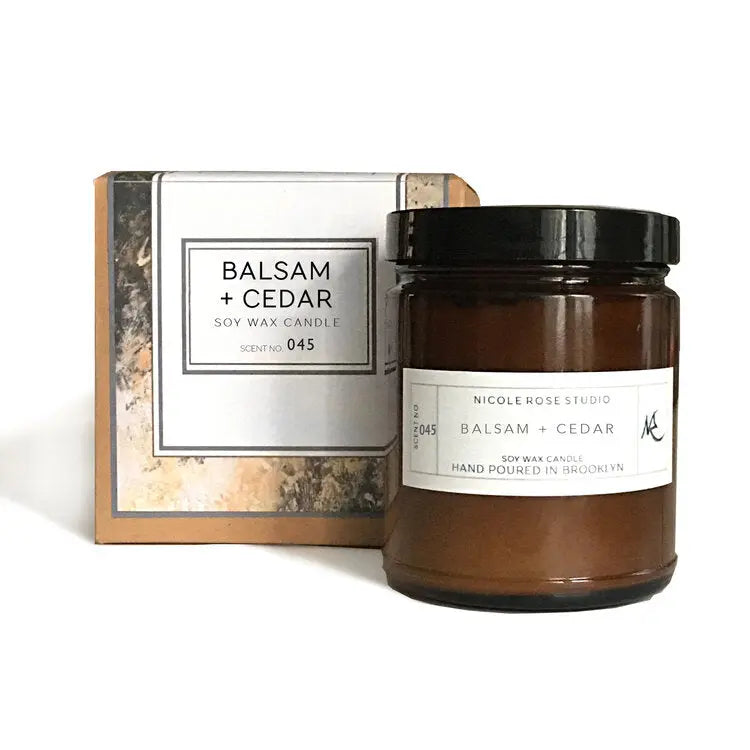 Balsam + Cedar Soy Wax Candle Indigo Poseidon