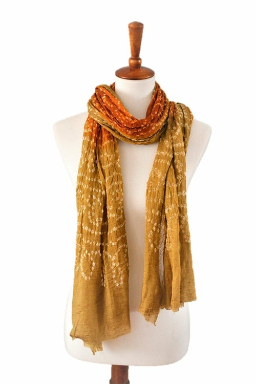 OMSutra Tie-dye designer fashion Silk Scarves Alabaster