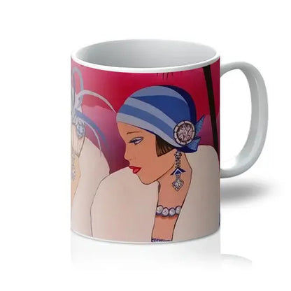 Palm Beach Blue Art Deco Mug Lavender Coco