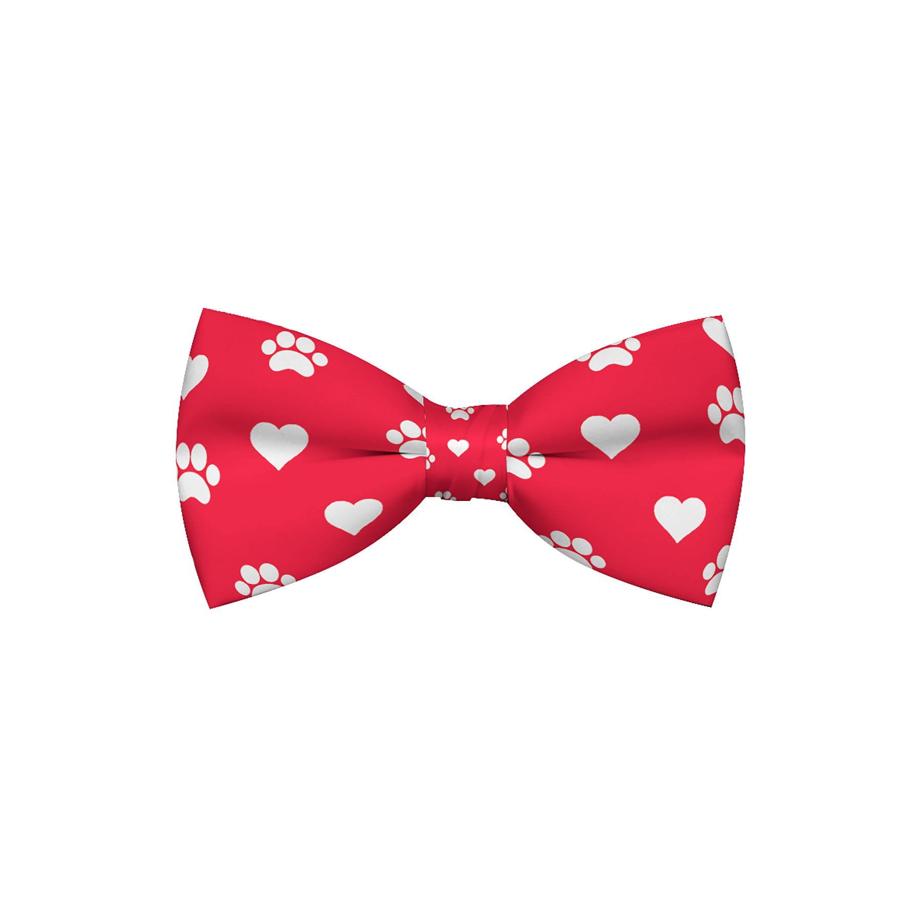 Valentines Day Paw Prints &amp; Hearts Red Dog Bow Tie Plum Semele