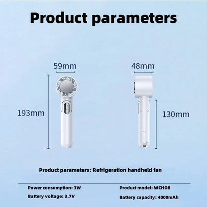 Refrigeration Handheld Fan Portable Power Bank Desktop Can Be Maroon Asteria