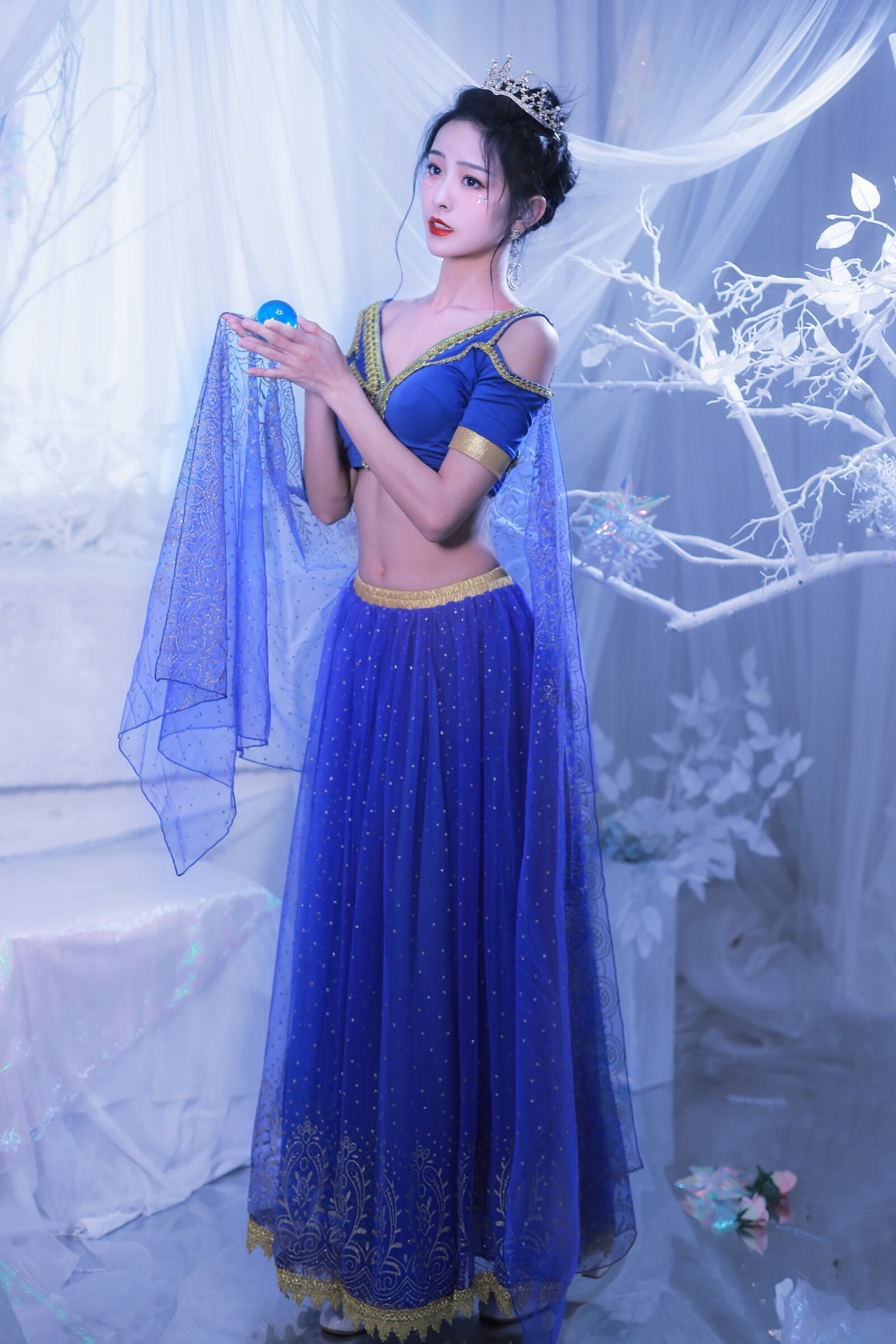 Jasmine Princess Outfit Party Cosplay Arabian Princess Costumes Red Iphigenia