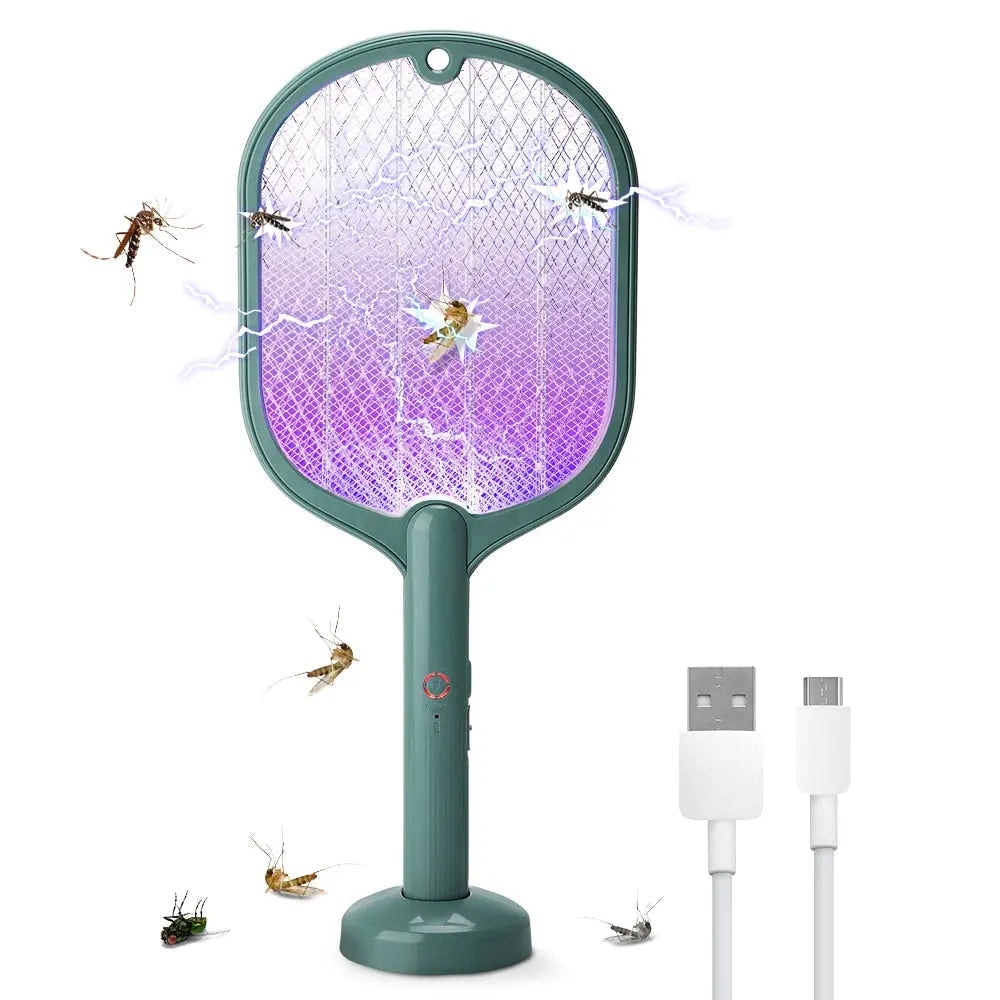 Smart Electric Insect Racket Swatter Zapper 3000V USB Rechargeable Maroon Asteria