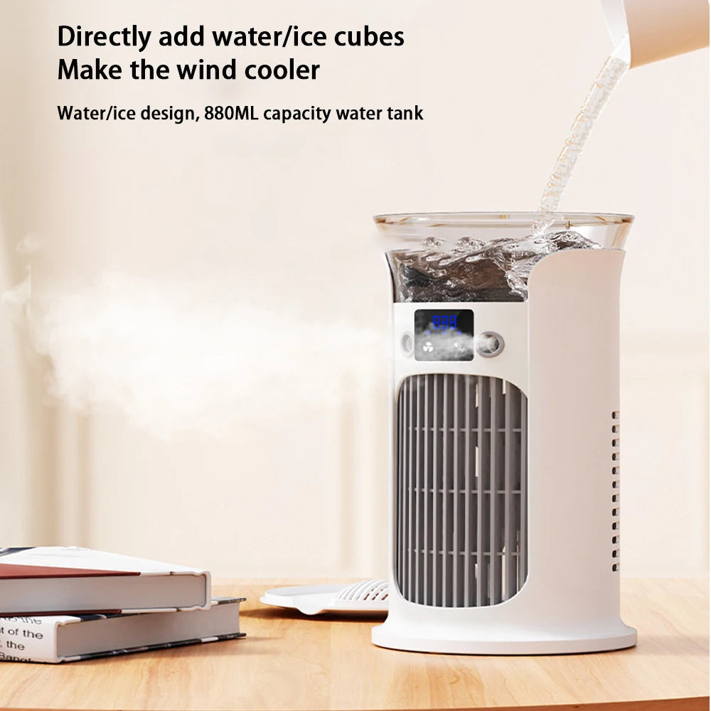 Portable Rechargeable Quiet Cool Air Fan with Humidifier Desktop Air Maroon Asteria