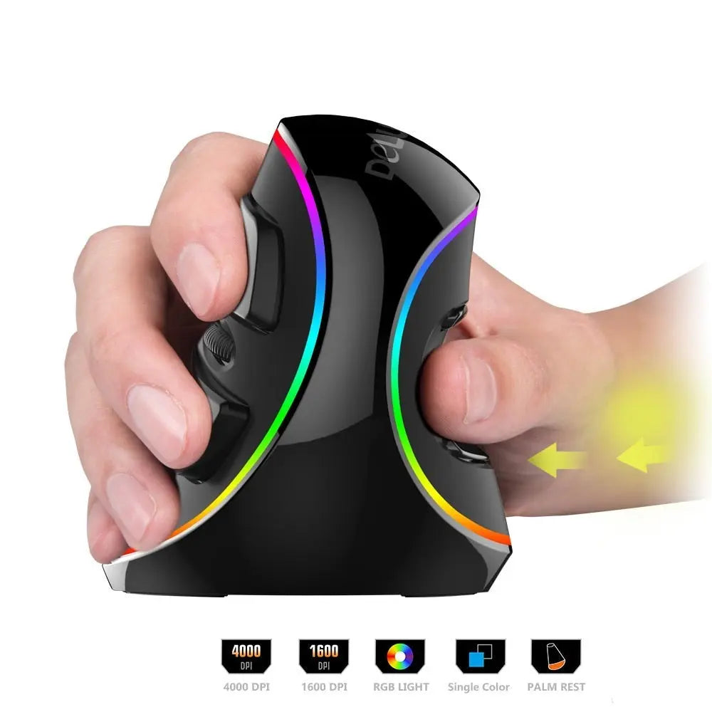 RGB Vertical Wired Mouse Yellow Pandora