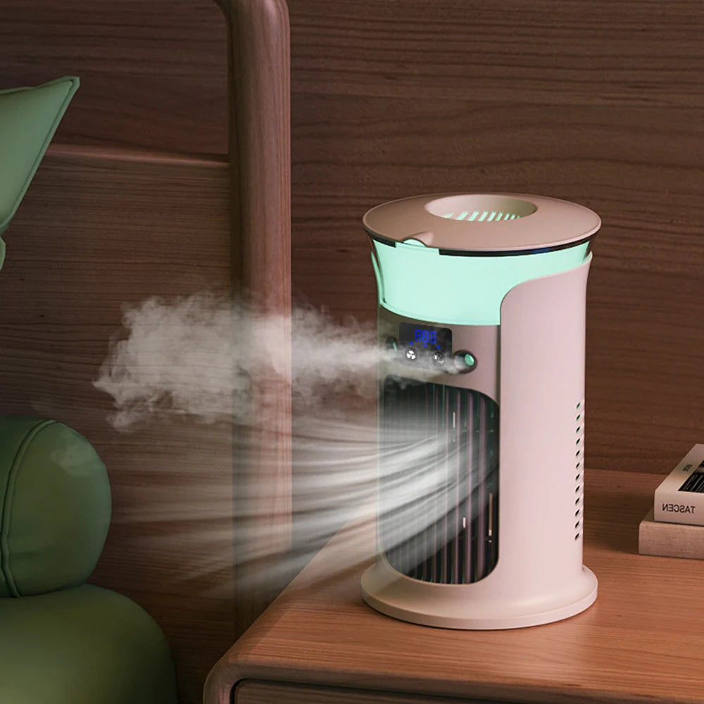 Portable Rechargeable Quiet Cool Air Fan with Humidifier Desktop Air Maroon Asteria