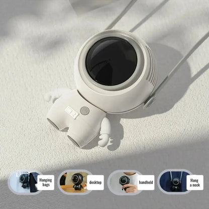 Astronaut Neck Hanging Fan Portable Cute Quiet Running Brushless Motor Maroon Asteria