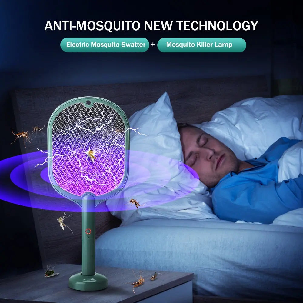Smart Electric Insect Racket Swatter Zapper 3000V USB Rechargeable Maroon Asteria