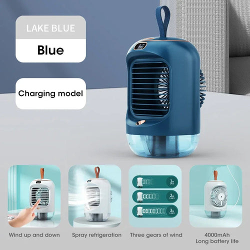 Portable Electric Fan Desktop Fan With Air Humidifier Air Conditioner Maroon Asteria
