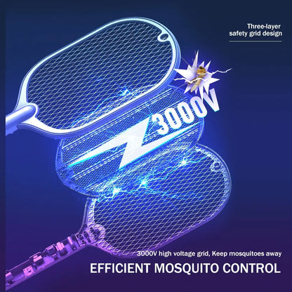 Smart Electric Insect Racket Swatter Zapper 3000V USB Rechargeable Maroon Asteria