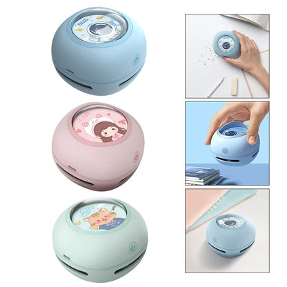 ﻿ Mini Desktop Vacuum Cleaner Portable Student Use Eraser Paper Pencil Maroon Asteria