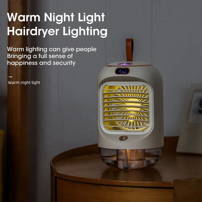 Portable Electric Fan Desktop Fan With Air Humidifier Air Conditioner Maroon Asteria