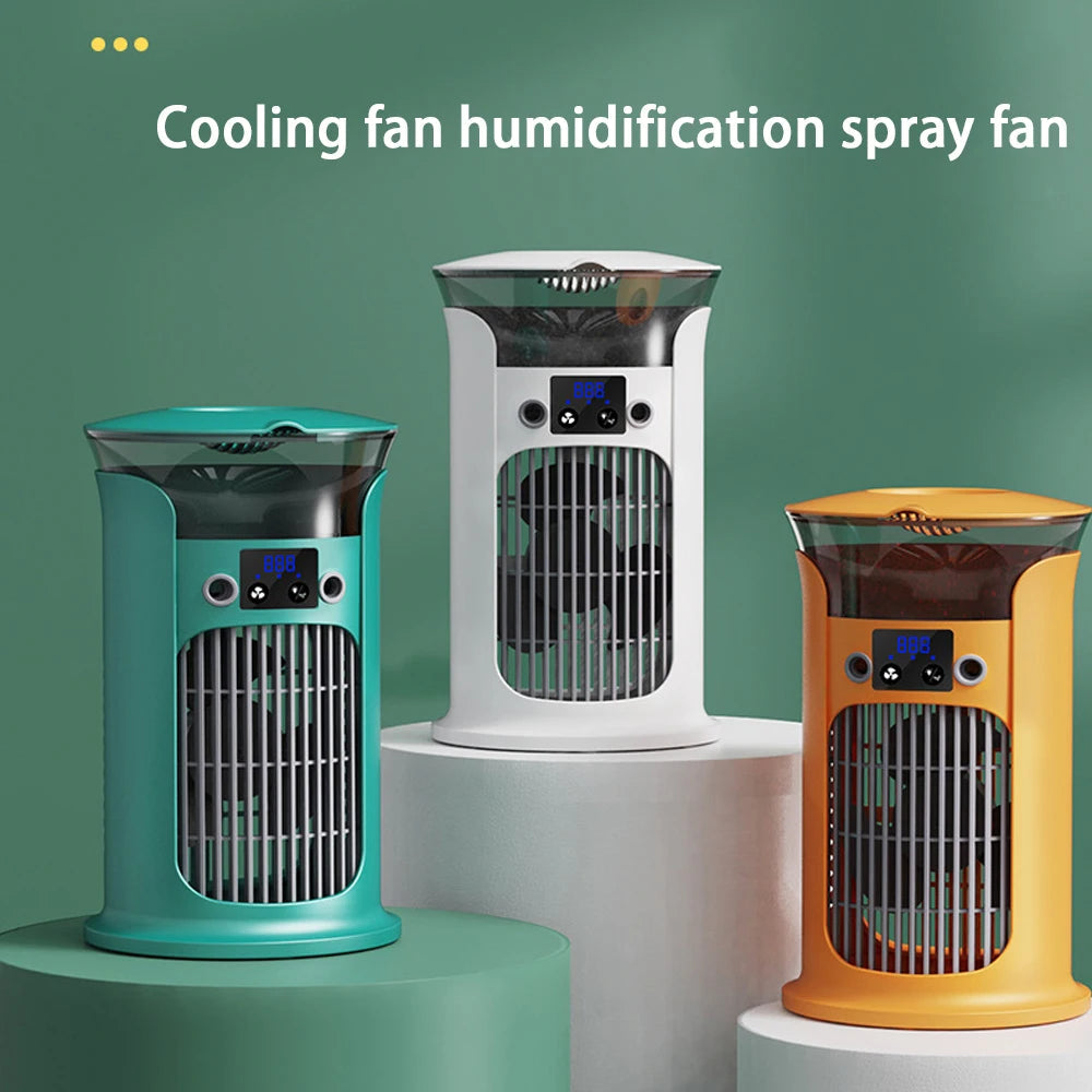 Portable Rechargeable Quiet Cool Air Fan with Humidifier Desktop Air Maroon Asteria
