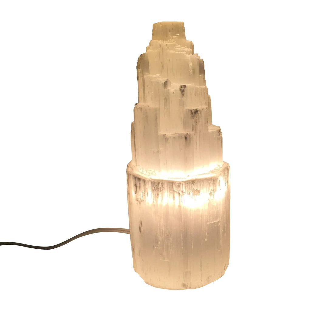 Selenite Skyscraper Lamp Small Prime Teal Lily