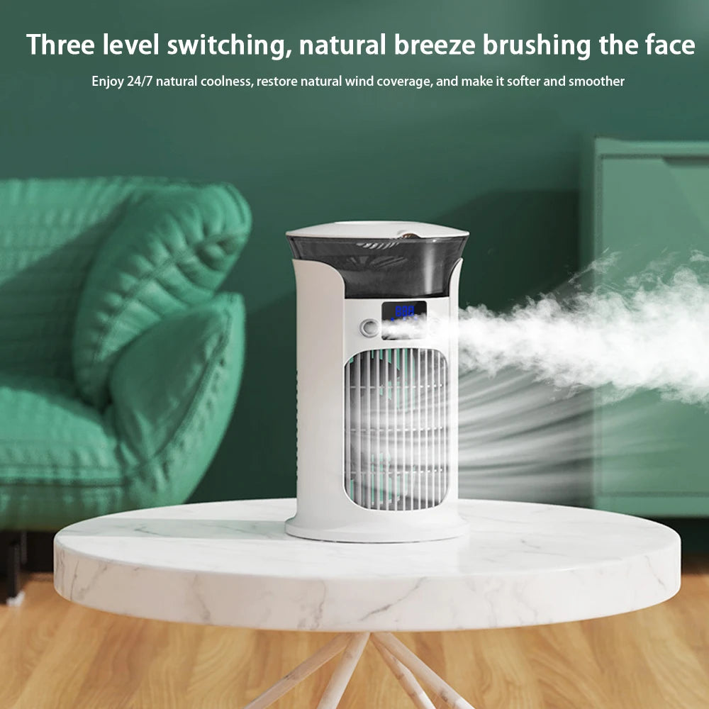 Portable Rechargeable Quiet Cool Air Fan with Humidifier Desktop Air Maroon Asteria