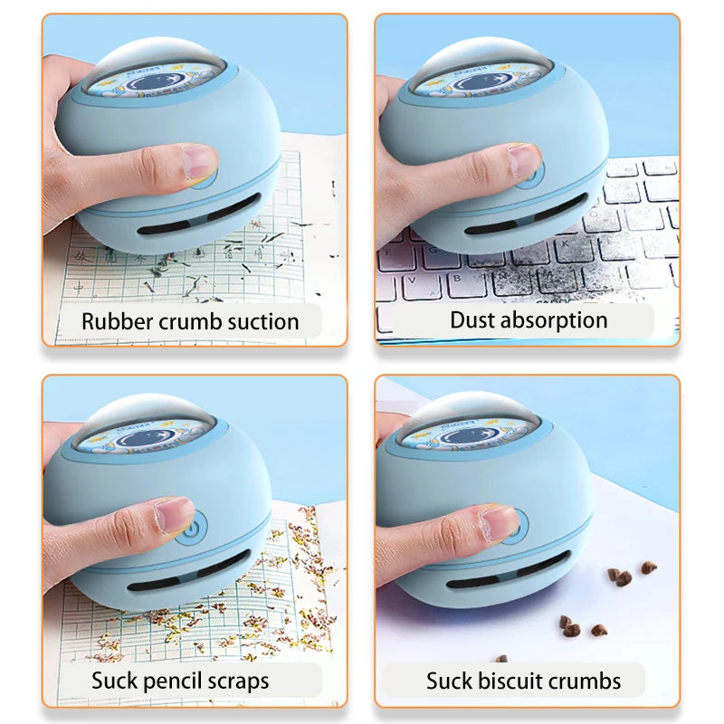 ﻿ Mini Desktop Vacuum Cleaner Portable Student Use Eraser Paper Pencil Maroon Asteria