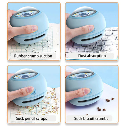 ﻿ Mini Desktop Vacuum Cleaner Portable Student Use Eraser Paper Pencil Maroon Asteria