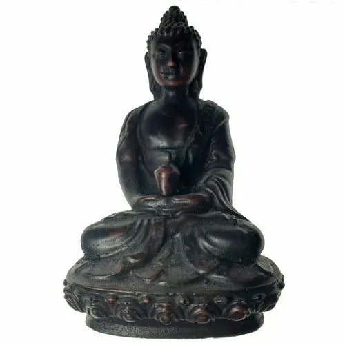 Little Buddha Resin Statue Silver Hestia